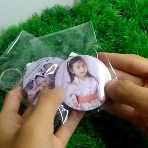 Gantungan Kunci Custom Keychain Souvenir Foto Sendiri Tahan Air Murah