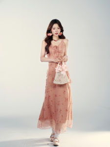 YIKEXIAOYEMEI | Đầm Kiểu Kimono Dây Đai Hoa Hồng Định Hình Eo