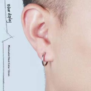 Trendy Titanium Steel Hoops Earrings for Women No Piercing Required Cool Circle Ear Cuffs Non-Fading Korean Style Fashion Jewelry