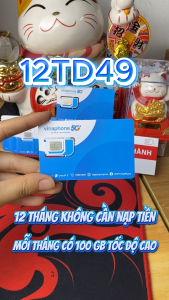 ( Sim Chính Chủ ) Sim VinaPhone 4G 5G Gói 12TD49 - Có 100GB/tháng Tốc Độ Cao Không Giới Hạn Truy Cập Theo Ngày  Dùng bao Nhiều Trừ Bấy Nhiều Rất Tiện - Bảo Hành Gói Cước 1 Năm Lỗi Đổi 1 . FREESHIP - CHƯA KÍCH HOẠT.