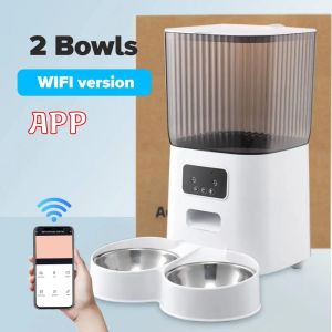 5L Automatic Feeder Cats WiFi with Camera HD Smart Interactive Pet Food Dispenser Timer Stainless Steel Bowl Auto Dog Feeder 자동