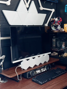 SUNNY Wooden Monitor Computer Rack Desktop Organizer Display Bracket Stand Extended Width Monitor Riser Laptop Stand