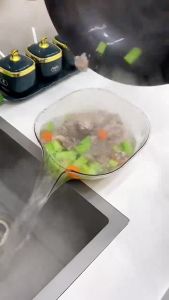 SG Kitchen Drain Basket Sink Strainer/Fruit Vegetable Washing Colander Basket Kitchen Tools Kitchen Strainers Plastic Storage Fruit Plate Drain