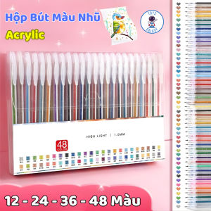 Bút Màu Nhũ Acrylic - 48 Màu Ánh Kim Bút Vẽ Trang Trí Viết Thiệp Làm Sổ Tay Handlettering