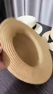 สไตล์เกาหลี สบายๆ หมวกฟางสำหรับผู้หญิง สำหรับเดินทาง หมวกพับขอบแต่งโบว์