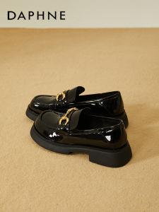Daphne | Leather Black Loafer Shoes Slip-On