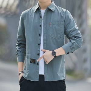 ROMON | Romon Mens Long Sleeve Denim Shirt Casual Fashionable Autumn Season Standard Fit Jeans Cotton 100% No Iron Workwear Jacket