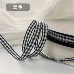 (50yards/roll) 6mm Plaid Ribbon Gift Wrapping Decoration Christmas Silk Ribbons for Wedding DIY Craft Handmade Hair Bows Ribbon