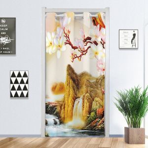 Non-Perforated Curtain Partition Curtain Blocking Wind Fabric Bedroom Domestic Toilet Fitting Room Kitchen Bathroom Cloth Curtain