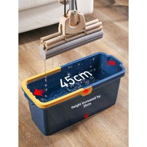 Household Plastic Sponge Mop Cleaning Bucket Square