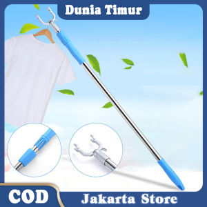 140cm Tongkat Jemuran / Stainless Garpu / Adjustable Tiang Pakaian / Tongkat Jemuran Pengait Baju