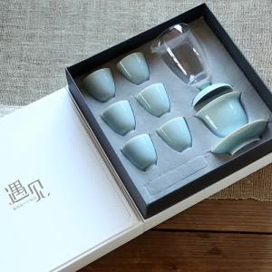 Customized Dehua White Porcelain Gaiwan and Tea Cup Set