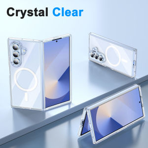 Carristo Samsung Galaxy Z Flip 8 Fold 8 8 Ultra Flip 5 6 7 Fold 5 6 7 Crystal Clear Magnetic Transparent Case Silicone Shockproof Cover Hard Back Casing