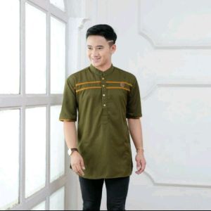 BAJU KOKO KURTA DEWASA LENGAN PENDEK MATERIAL CATTON ADEM SERAP KERINGAT