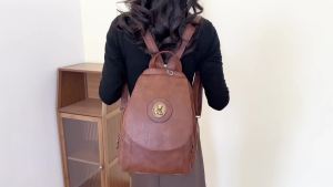 Ba Lô Da Tổng Hợp Phong Cách Retro Dành Cho Nữ Dây Đeo Vai Có Thể Điều Chỉnh Nhiều Ngăn Khóa Kéo Cổ Điển Thời Trang
