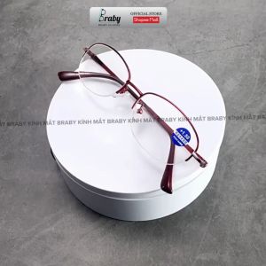 [Freeship Max] Gọng kính lão đọc sách viễn thị cho người lớn tuổi Titan cao cấp chắc chắn chống gẫy siêu nhẹ KL02 - Màu Đỏ - Braby Glasses