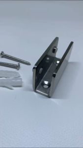 Jepit ambalan glass clip Ss 304 penjepit kaca stainless kamar mandi ambalan kaca u stainless SS304