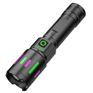 【HOT】 ไฟฉาย LED ซูมได้พร้อมแบตเตอรี่ชาร์จใหม่และความสว่างสูง สำหรับกิจกรรมกลางแจ้งและตั้งแคมป์