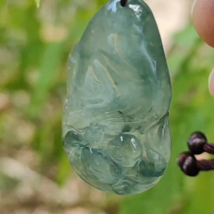 An Old Collection Crafted with Milo Buddha on Natural Type A Jadeite Jade as Pendant certificate weighs 5.6 grams measurement 36.5 * 18.2 * 4.7 mm (pendant361)