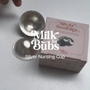[Milkforbubs] FOR NIPPLE PAIN Silver Soothies Nursing Nipple Cups For Sore Cracked 1 Pair (2cups) Medical Grade sustainable Pure Silver Mined in Turkey