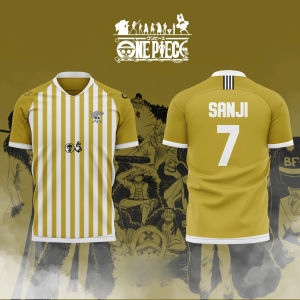 Bandai | 2026 One Piece Anime SANJI NO.7 3D Print Football Jersey for Mens Tshirt Summer Sports Shirt Casual Tees Kids/Adult Tops Y2K