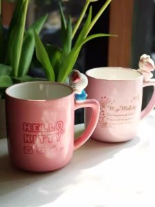 Ceramic Hello Kitty Coffee Mug 310ml Cute Cartoon Design KT Cat Water Cup Original Box 3D Printed Coffee Cup for Everyone
