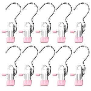10PCS Stainless Steel Clothespins Laundry Clothes Pegs Hook Portable Hanging Clothes Clip Pants Socks Wardrobe Storage Clip