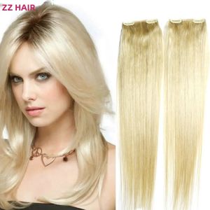 ZZHAIR 100% Brazil Human Remy Hair Extensions 16-24 Inch 2 Clip-in Weft Phần Mở Rộng Tóc Thẳng Tự Nhiên 50-70g
