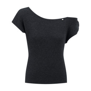 Cantonstory | White Off-shoulder Fitted Knit Top