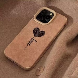New Heart-Shaped Leopard Print Balloon Pattern Phone Case For iPhone 16 17 Pro 13 12 11 Pro Max 16 15 14 Pro 17 Air Xs XR Cover