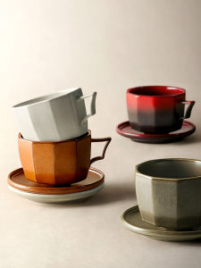 Bộ Cốc Cà Phê Gốm Thủ Công Cổ Điển Cho Cặp Đôi Bộ Đồ Ăn Uống Gia Đình Bằng Gốm Thủ Công Phong Cách Nhật Bản