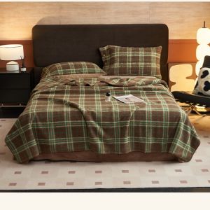 Retro Grid Throw Blanket Imitation Cashmere&Flannel AB Side Warm Soft Home Office Sofa Travel Cover 100*150cm Kids Drop Shipping