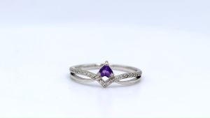 Lucky Gems แหวนเงินแท้ 925 เพชร CZ ชุบโรเดียม แหวนพลอยปีกนก LKP140