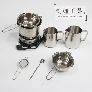 Stainless Steel Candle Making Tools Heated Small Electric Furnace Soap Container Measuring Cup Aromatherapy Candle DIY Kit