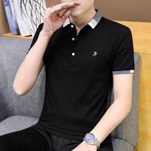 ROMON | Lomond Summer Thin Ice Silk Casual Loose Short Sleeve Polo Shirt Business Leisure Cotton T-Shirt For Men
