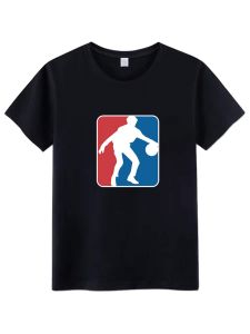 เสื้อยืดแขนสั้นผ้าฝ้ายแท้รูปบาสเก็ตบอลสำหรับฤดูร้อน แฟชั่นสำหรับเยาวชน เสื้อตัวบนสไตล์ตลก ใส่สบาย ลายการ์ตูน