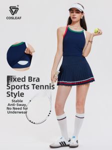 COSLEAF | Sports Training Tennis Skirt Set For Women Tank Top and Shorts