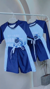 Summer 2PC Swimwear Set Shirt + Swimming Trunks for 3-13Y Quick-Dry Swimming Attire for Kids Boys
