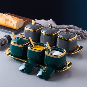 Luxury Ceramic Condiment Jar Set 3 Piece