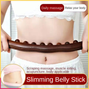 8 Beads Wooden Belly Scraping Stick Belly-Thinning Weight-loss Thin Waist Slimmer Little Belly Whole Body Massage Tool Meridian Dredging Anti Cellulite按摩棒刮痧减肥擀筋棒