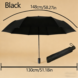 Manual Open Close Travel Rain Umbrella for Adults – Lightweight Compact Windproof Water Resistant Canopy Steel Aluminum Frame