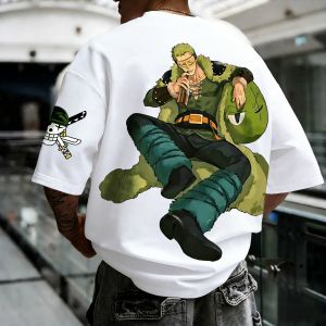 Bandai | One Piece Luffy Printed Cotton Short Sleeved Loose Fitting Mens and Womens Summer Breathable Sports Round Neck T-shirt