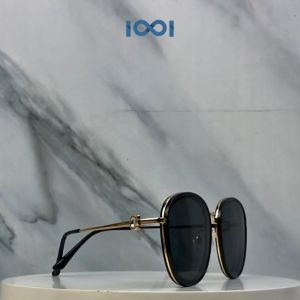 IOOI Eyewear - Kacamata Sunglasses Hitam Bulat Metal Anti UV400 Pria Wanita 20032