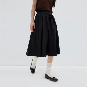 Designer Giordano Black Half Skirt Womens Summer New Style French Hepburn Elastic Waist Mini Skirt Standard Fit Midi Skirt