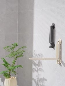 Wall mounted folding clothes rack with no holes installed on indoor balconies expandable design clothes rack