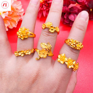 XT Jewellery Korea 24k Small Flower Ring Fashion Woman 916 Original Gold Plated