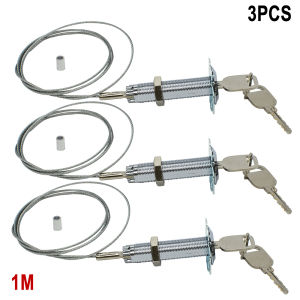 1/2/3/5PCS Garage Door Emergency Lock Core Pulling Lock Steel Cable Pulling Lock for Automatic Garage Door