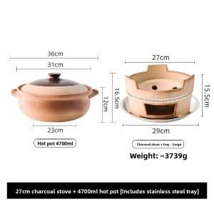 Home Gas Charcoal Stove Ceramic Pot for Stewing and Barbecue