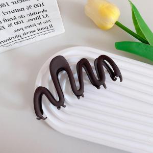 Fashionable Matte Metal Wave Shark Clip Womens Hair Accessories Stylish Hair Grips for Bun Hairstyling Alloy Hairpins