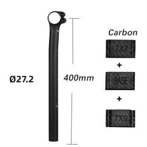 Elitaone Carbon Fiber Seat Post Setback 5/20mm MTB/Xe Đạp Đường Trường Tương Thích Nhẹ 150g Nửa Vỏ 7x9mm